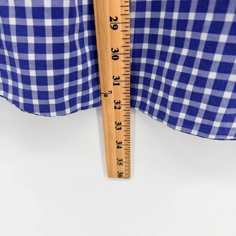 Polo Ralph Lauren Shirt Mens L Blue White Gingham Lightweight Long Sleeve Cotton